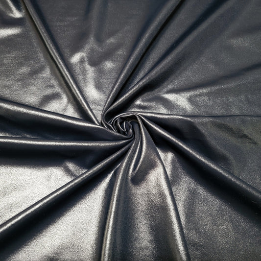 Wet look spandex fabric Navy