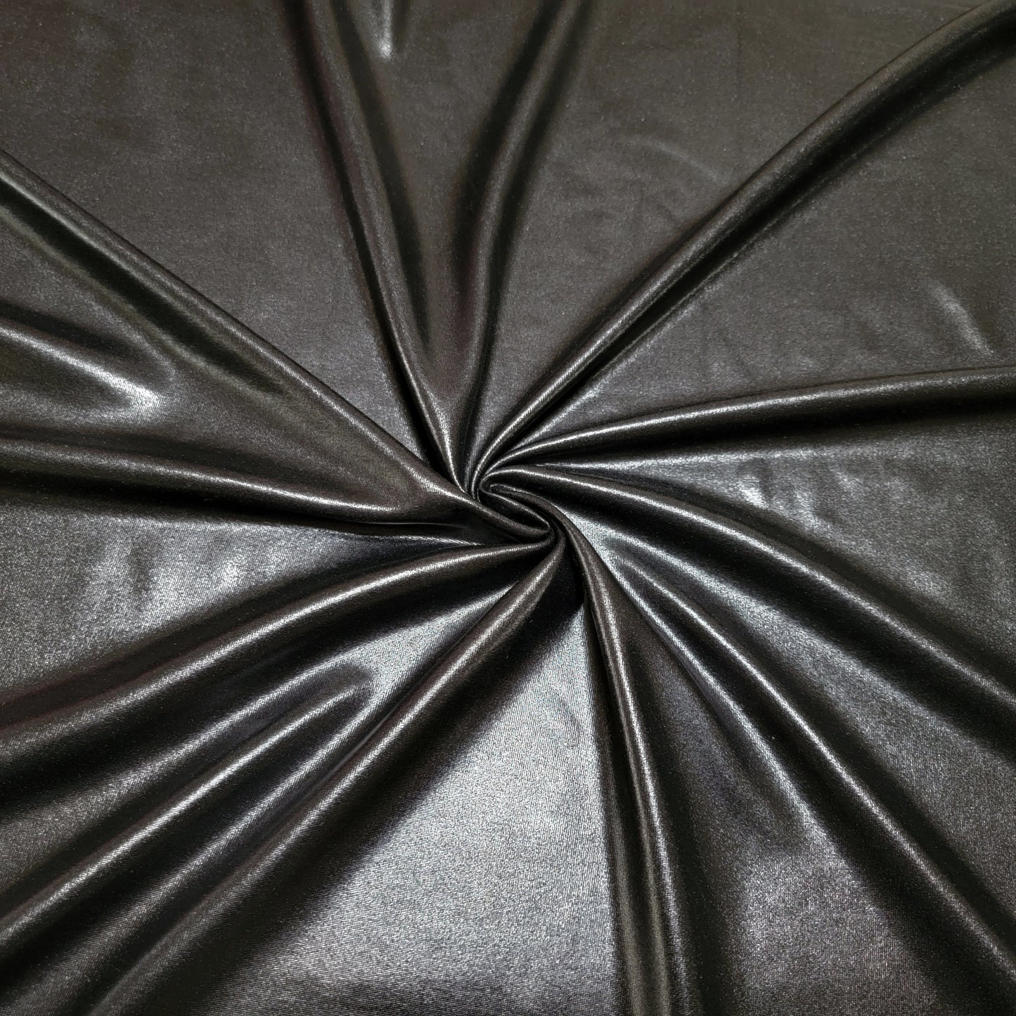Wet look spandex fabric Black