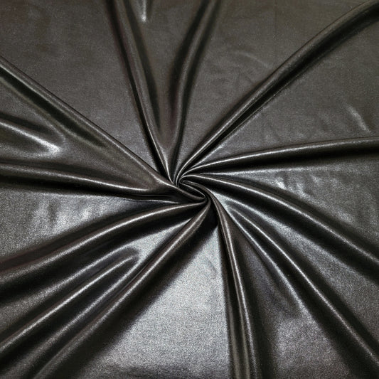 Wet look spandex fabric Black